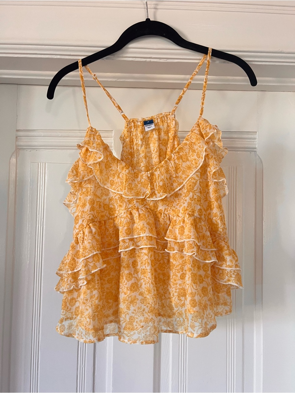 Old Navy Yellow Floral Ruffle Camisole